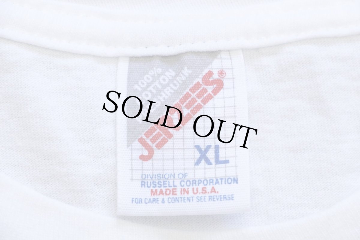 画像5: 90s USA製 SHOEBOX I CAN'T Be 50 I STILL LIKe Rock and RoLL レコード イラスト コットンTシャツ 白 XL (5)