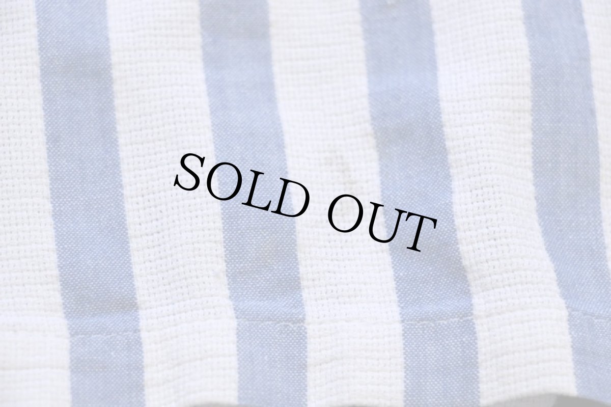 画像5: 90s L.L.Bean COOL WEAVE ストライプ 半袖 コットンシャツ 青×白 L (5)