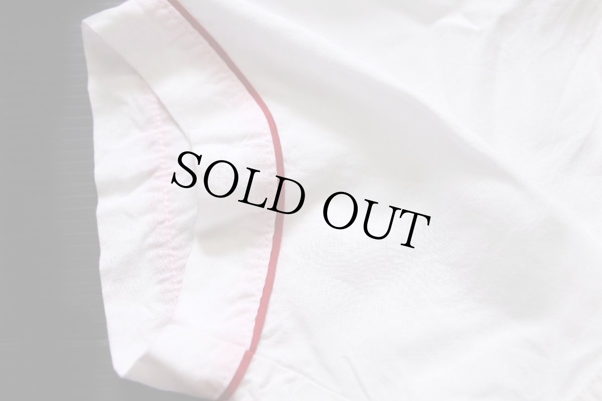 画像7: 60s Worden Allen Co LIESE チェーン刺繍 ツートン 切り替え ダメージ レーヨン ボウリングシャツ 白×濃赤 L (7)