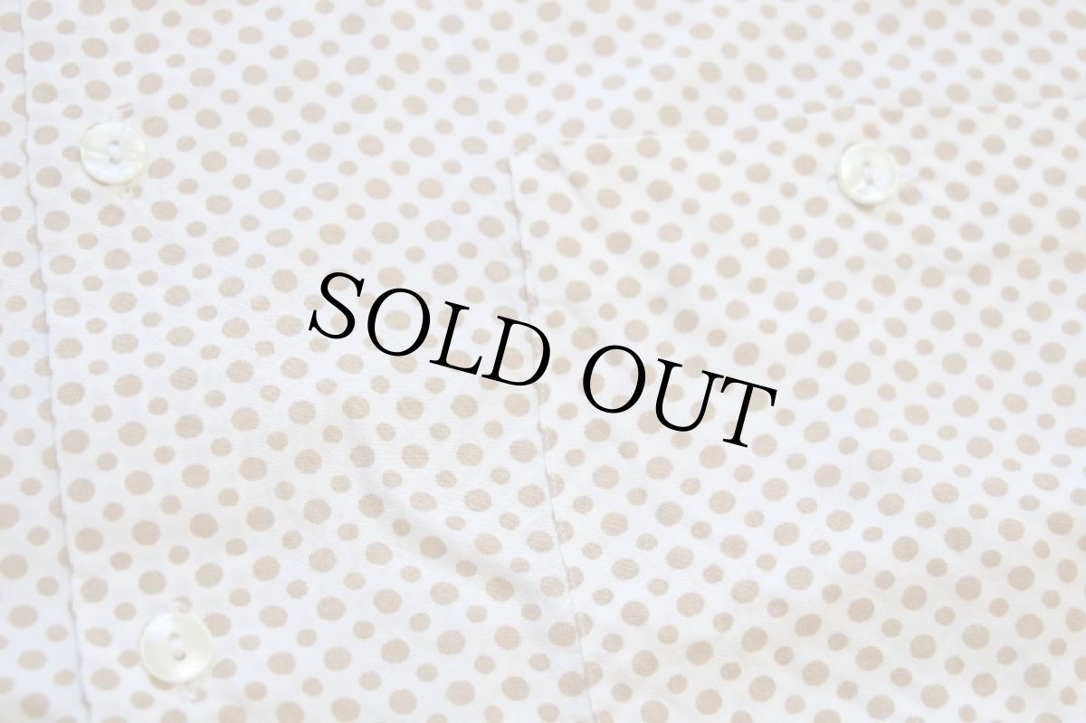 画像5: 90s イタリア製 CRIVER ランダム ドット柄 半袖 レーヨンシャツ 白×薄茶 XL (5)