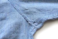 画像10: 60s USA製 Washington DEE CEE ペンキ飛び 半袖 コットン シャンブレーシャツ ボロ S (10)