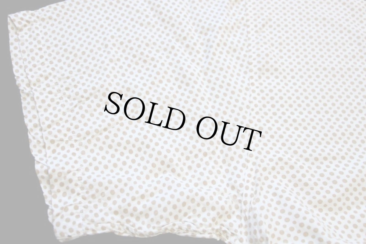 画像6: 90s イタリア製 CRIVER ランダム ドット柄 半袖 レーヨンシャツ 白×薄茶 XL (6)