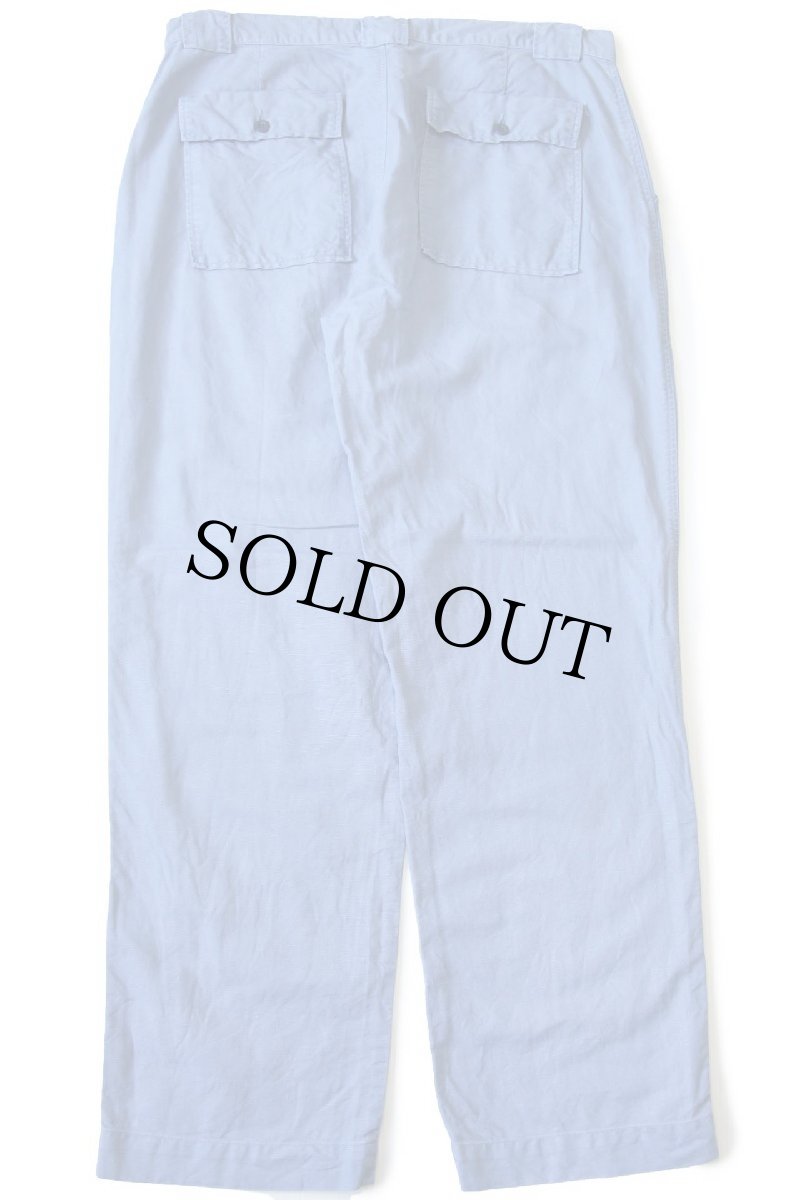 画像3: 90s ポロ ラルフローレン ベイカータイプ リネン×コットンパンツ 薄青 w38 L32 (3)