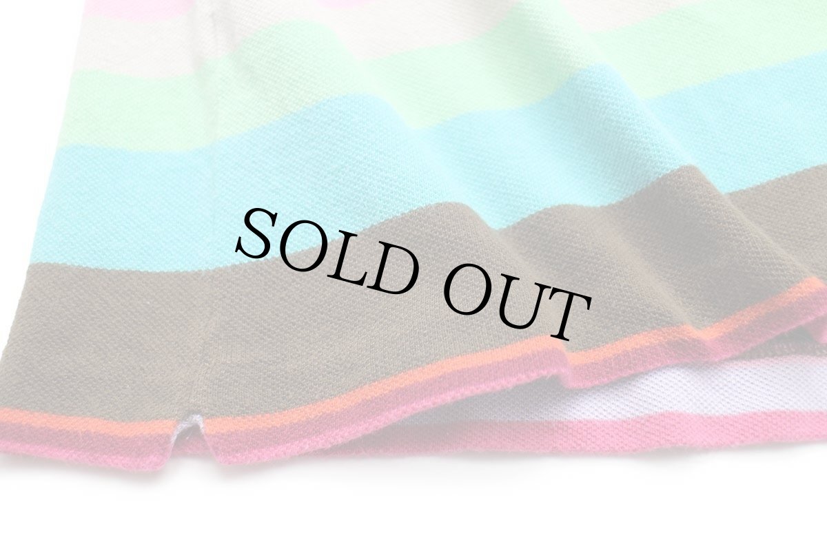 画像6: 90s LACOSTEラコステ ランダムボーダー コットン 鹿の子 ポロシャツ 4 (6)