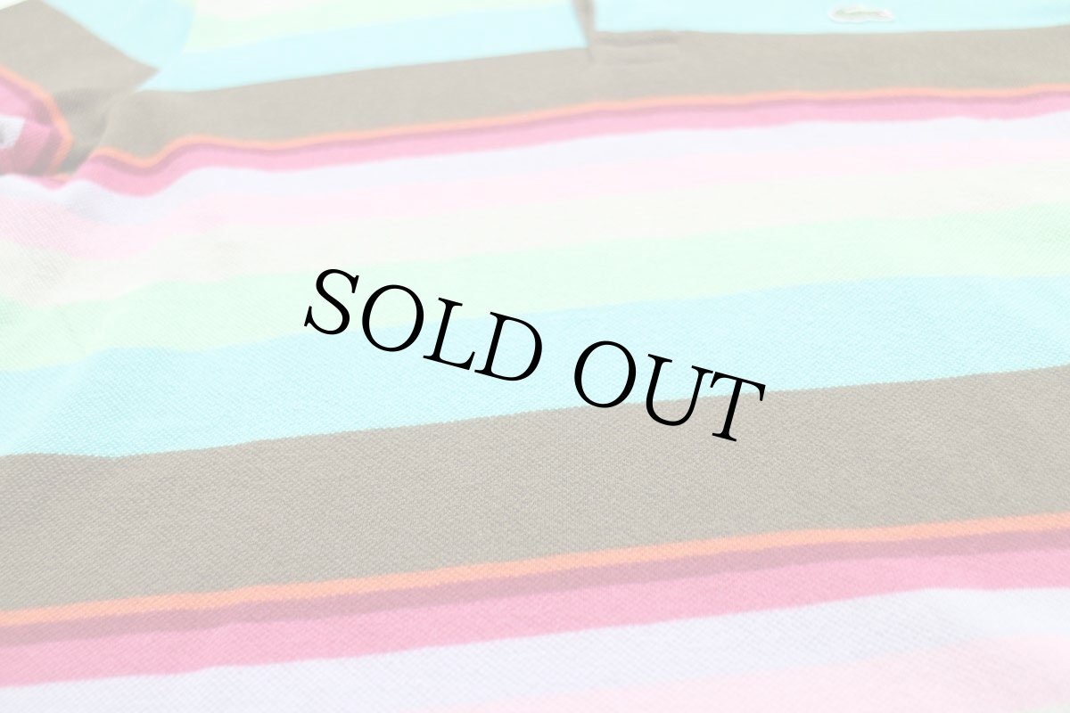 画像5: 90s LACOSTEラコステ ランダムボーダー コットン 鹿の子 ポロシャツ 4 (5)