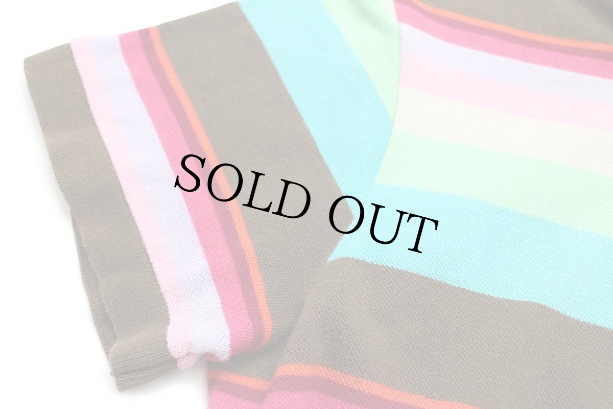 画像7: 90s LACOSTEラコステ ランダムボーダー コットン 鹿の子 ポロシャツ 4 (7)