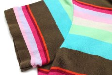 画像7: 90s LACOSTEラコステ ランダムボーダー コットン 鹿の子 ポロシャツ 4 (7)