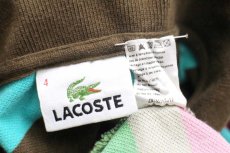 画像4: 90s LACOSTEラコステ ランダムボーダー コットン 鹿の子 ポロシャツ 4 (4)