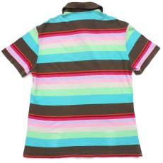 画像2: 90s LACOSTEラコステ ランダムボーダー コットン 鹿の子 ポロシャツ 4 (2)