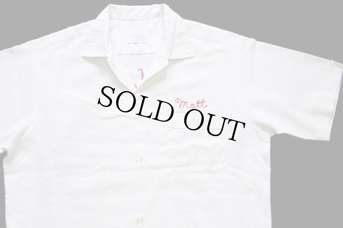 画像3: 60s USA製 NAT NAST Luder's Log Cabin Elma,N.Y. チェーン刺繍 ボウリングシャツ 白 (3)