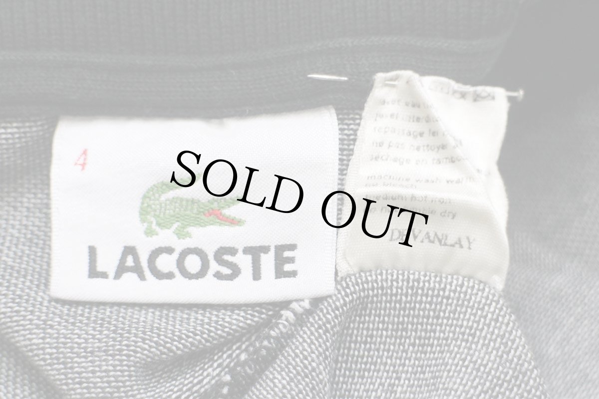 画像4: 90s LACOSTEラコステ ワンポイント ポケット付き コットン 鹿の子 ポロシャツ 霜降り黒 4★208 (4)