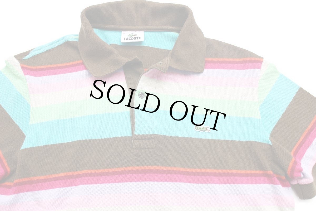 画像3: 90s LACOSTEラコステ ランダムボーダー コットン 鹿の子 ポロシャツ 4 (3)