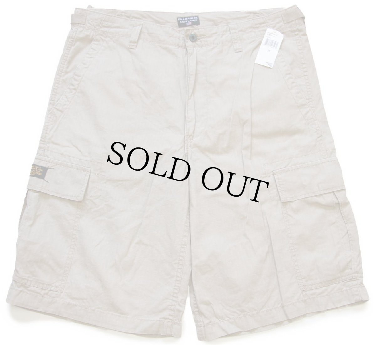 画像2: デッドストック★00s POLO JEANS ポロ ジーンズ ラルフローレン コットン リップストップ カーゴ ショートパンツ カーキ★ショーツ (2)