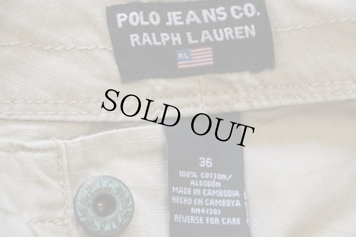 画像6: デッドストック★00s POLO JEANS ポロ ジーンズ ラルフローレン コットン リップストップ カーゴ ショートパンツ カーキ★ショーツ (6)