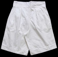 画像2: 90s イタリア軍 ツータック コットンツイル グルカショーツ ショートパンツ 白 50 (2)