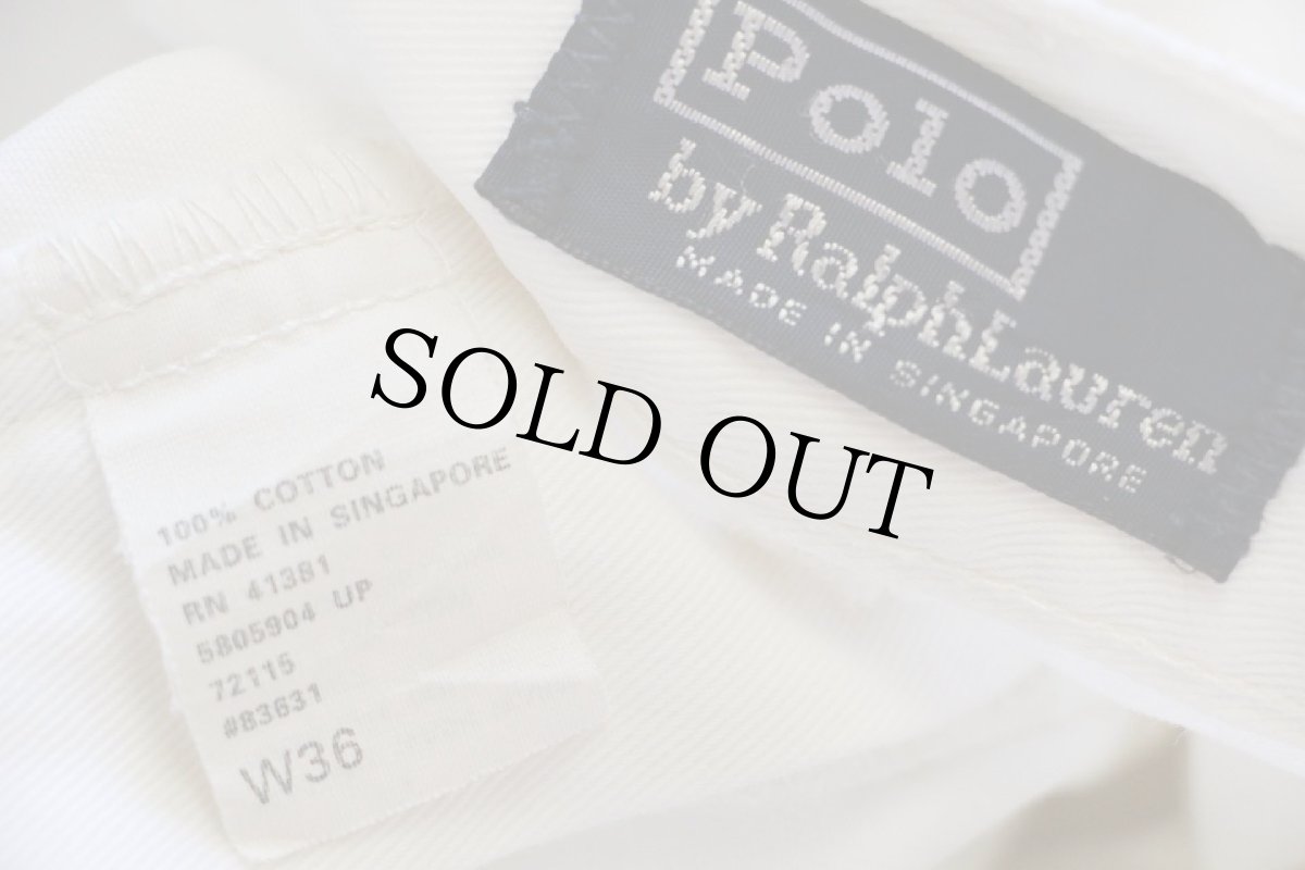 画像5: 90s ポロ ラルフローレン ツータック コットン チノ ショートパンツ 生成り w36★96 ショーツ (5)