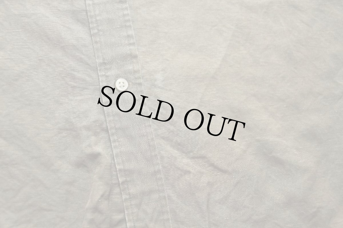 画像6: 90s ラルフローレン BLAKE ワンポイント ボタンダウン 半袖 シルク×リネンシャツ グレーカーキ L (6)