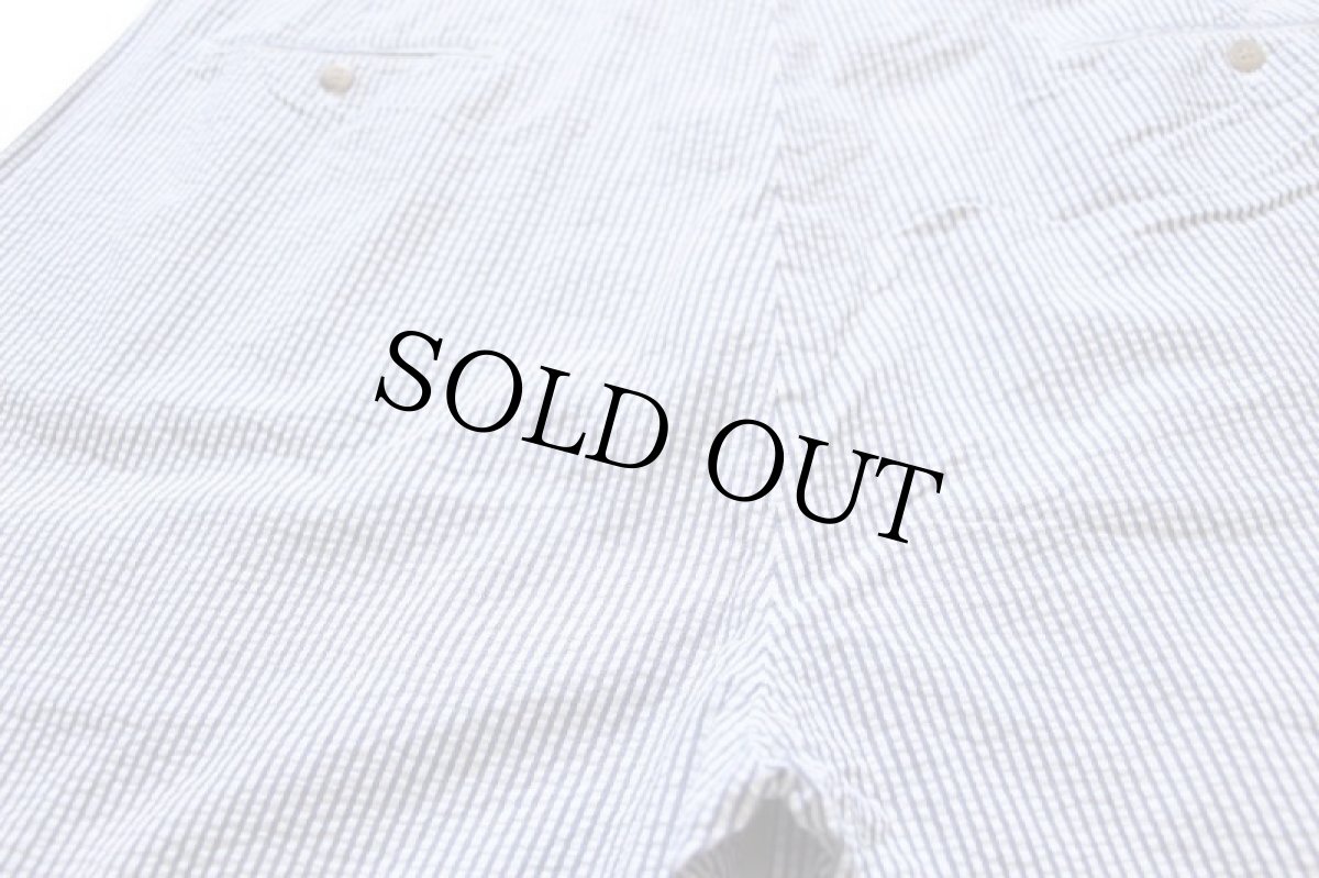 画像4: 90s ポロ ラルフローレン ANDREW SHORT ツータック コットン シアサッカー ショートパンツ 薄紺×白 40★90 ショーツ (4)