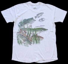 画像2: 80s USA製 Bass Pro Shops Catch-n-Release フィッシュ コットンTシャツ 白 L (2)