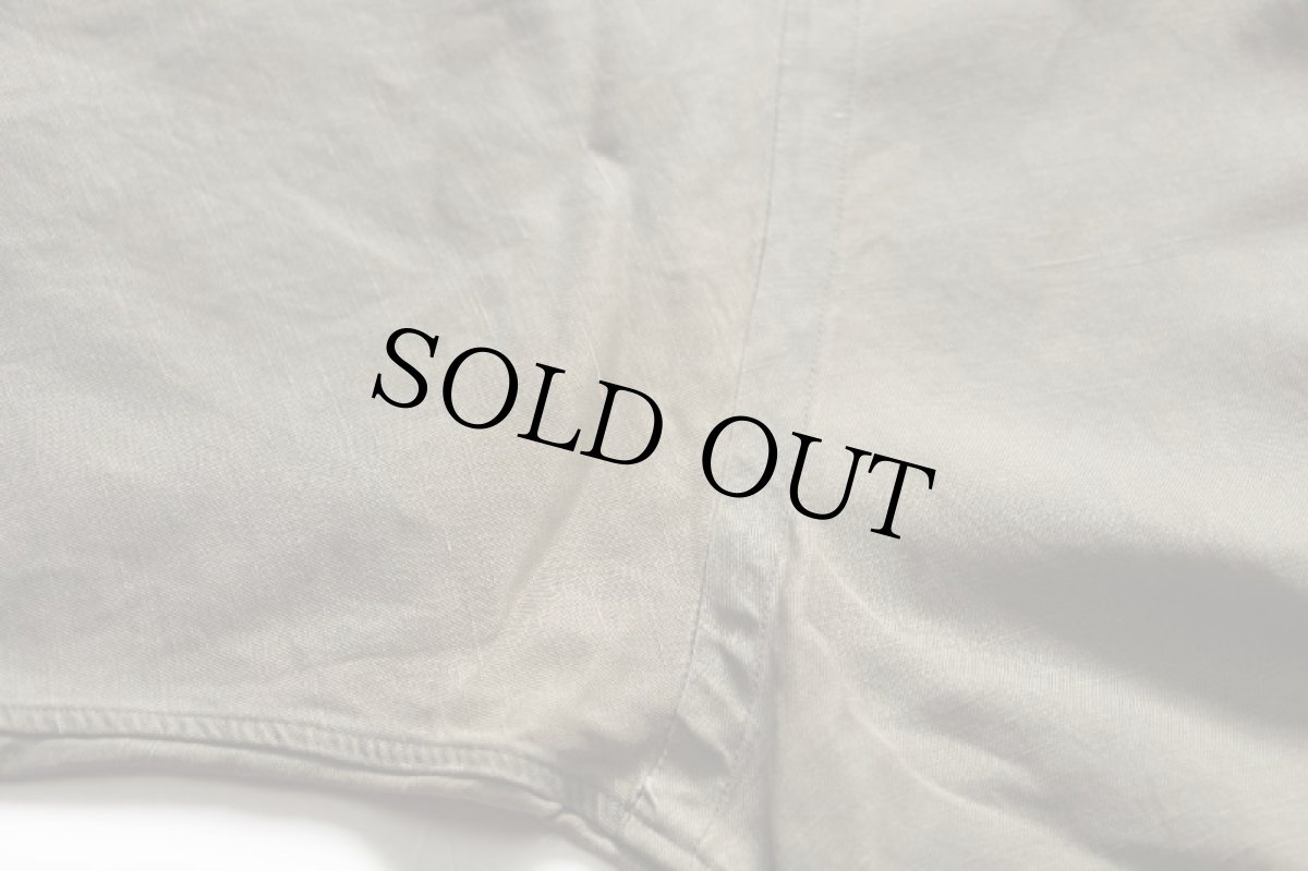 画像5: 90s ラルフローレン BLAKE ワンポイント ボタンダウン 半袖 シルク×リネンシャツ グレーカーキ L (5)