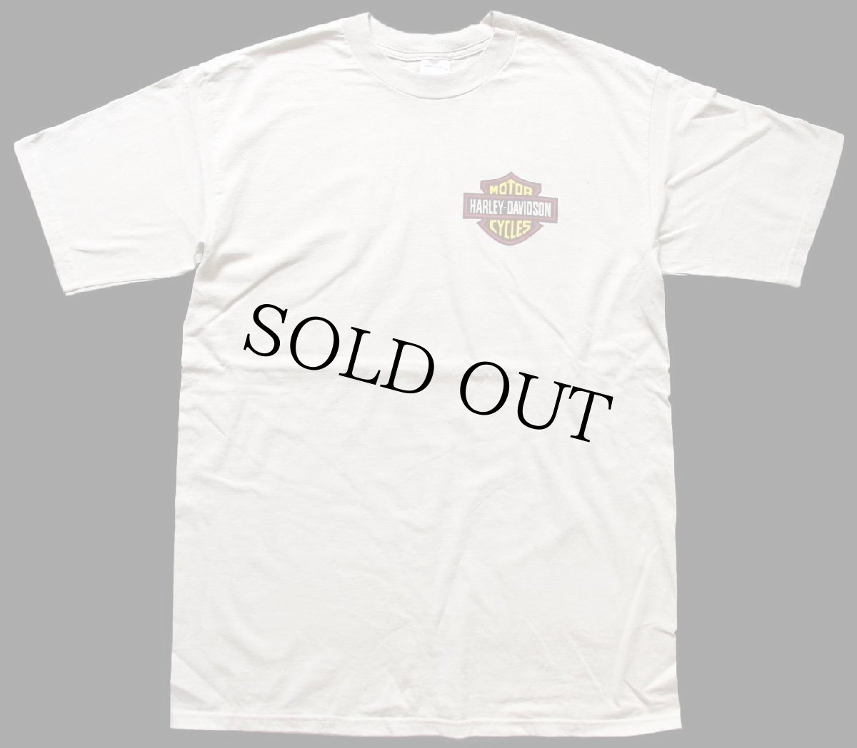 画像2: 00s HARLEY-DAVIDSON ハーレー ダビッドソン ロゴ イーグル 両面プリント コットンTシャツ グレーベージュ L (2)