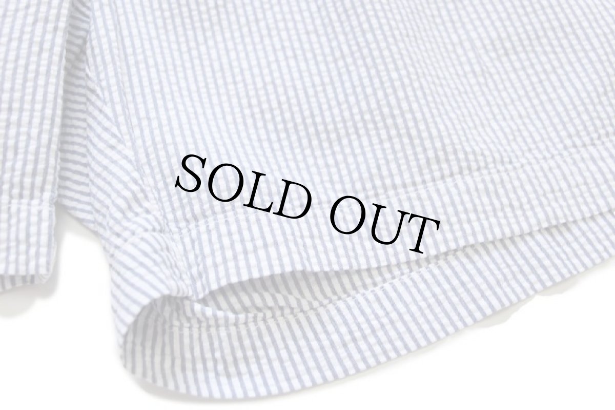 画像6: 90s ポロ ラルフローレン ANDREW SHORT ツータック コットン シアサッカー ショートパンツ 薄紺×白 40★90 ショーツ (6)