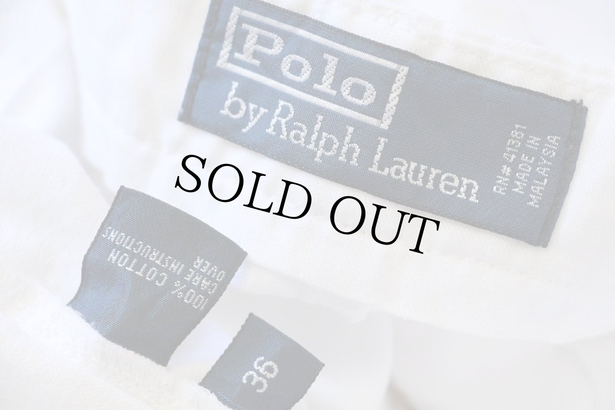 画像4: 90s ポロ ラルフローレン コットン オックスフォード ショートパンツ 白 36★ショーツ (4)