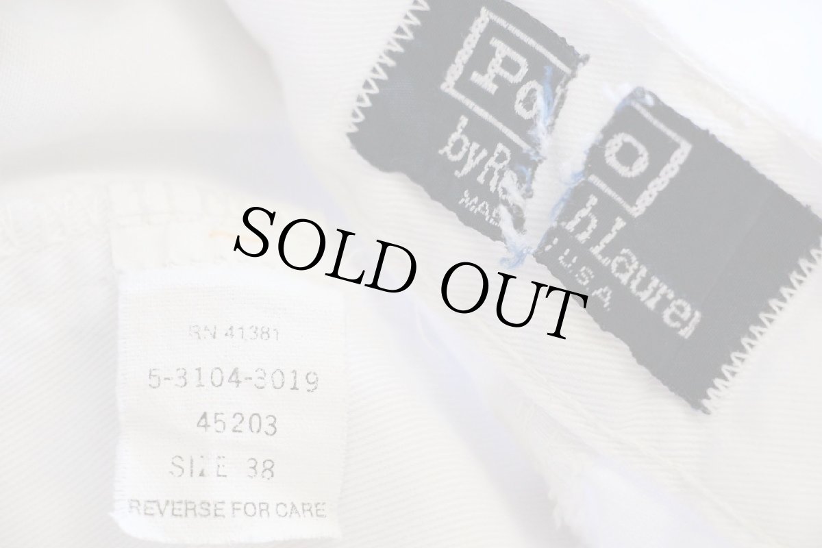 画像4: 90s USA製 ポロ ラルフローレン ツータック コットン チノ ショートパンツ オフホワイト 38★95 ショーツ (4)