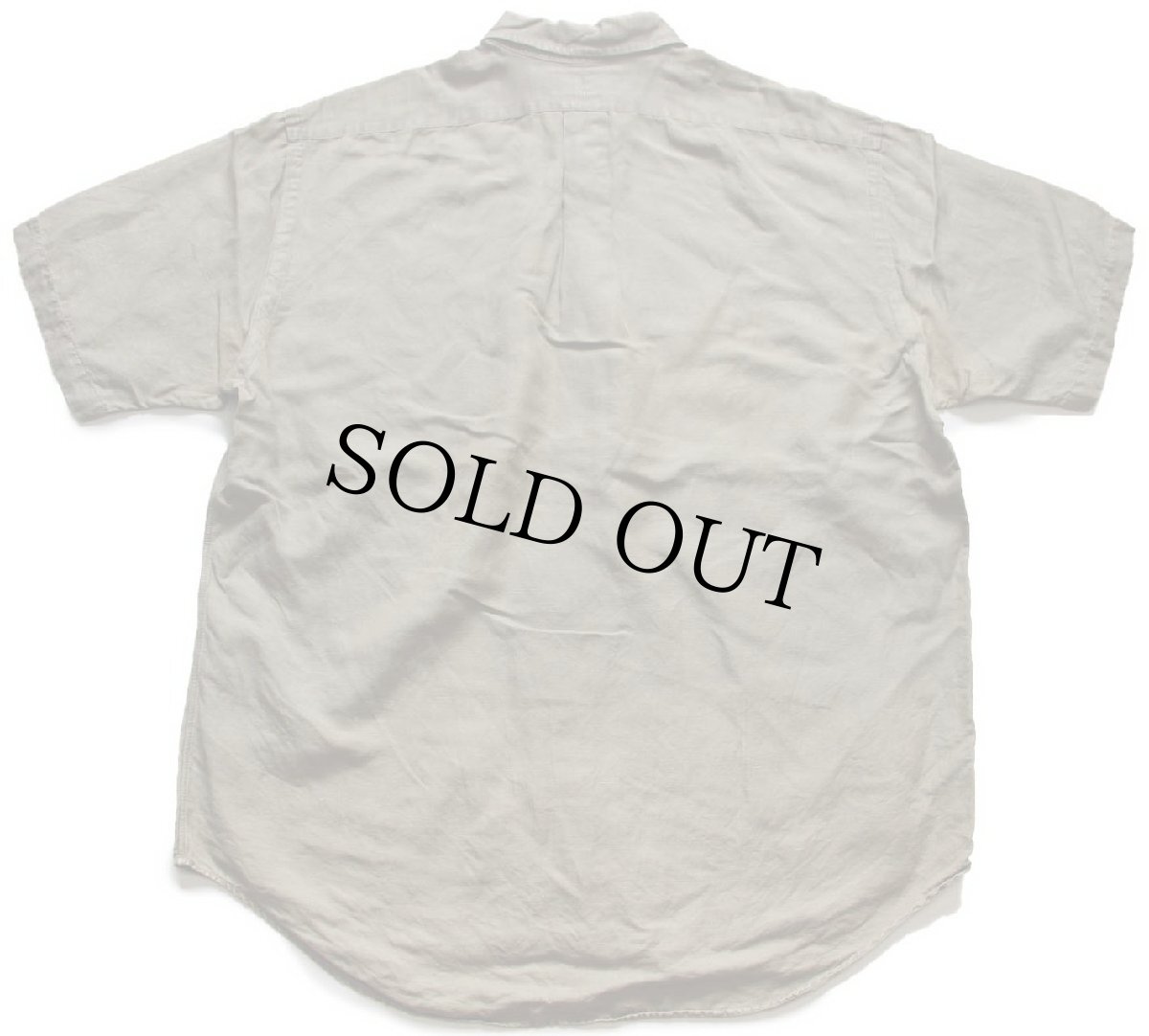 画像2: 90s ラルフローレン BLAKE ワンポイント ボタンダウン 半袖 シルク×リネンシャツ グレーカーキ L (2)