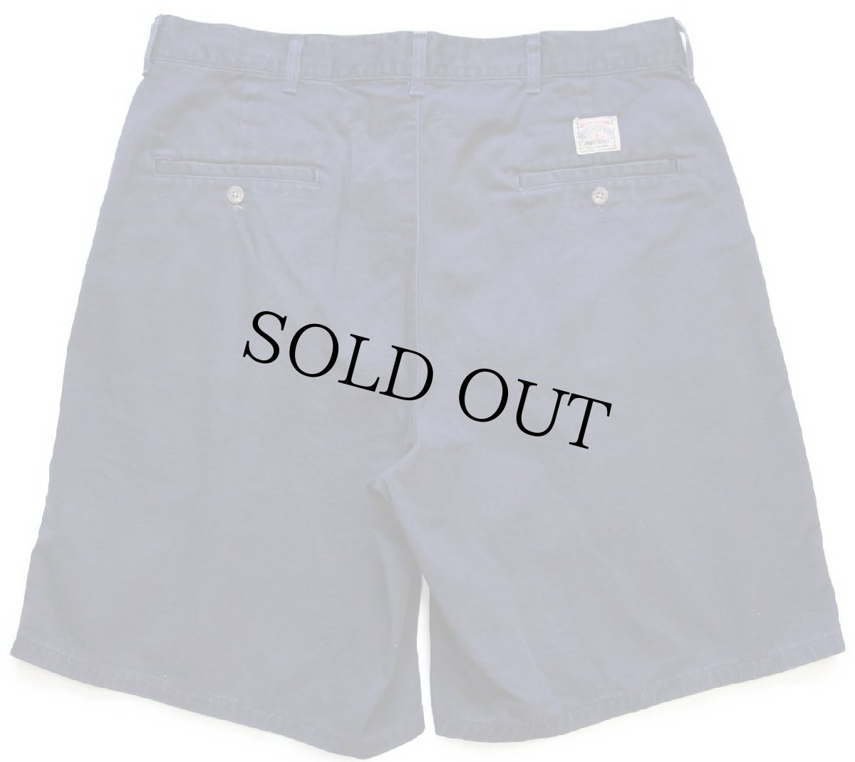 画像2: 80s USA製 ポロ ラルフローレン ツータック コットン チノ ショートパンツ ナス紺 36★76 ショーツ (2)