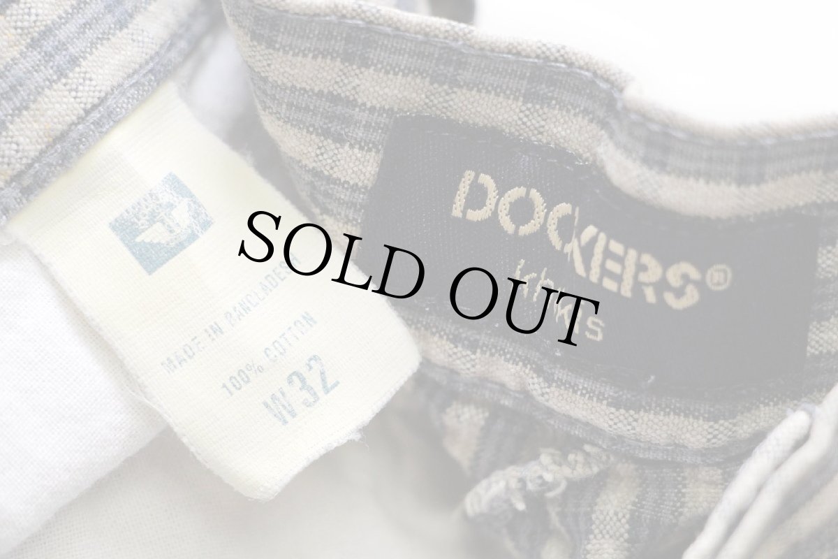 画像5: 90s DOCKERSドッカーズ Pleated チェック ツータック コットン シアサッカー ショートパンツ 32★ショーツ Levi'sリーバイス (5)