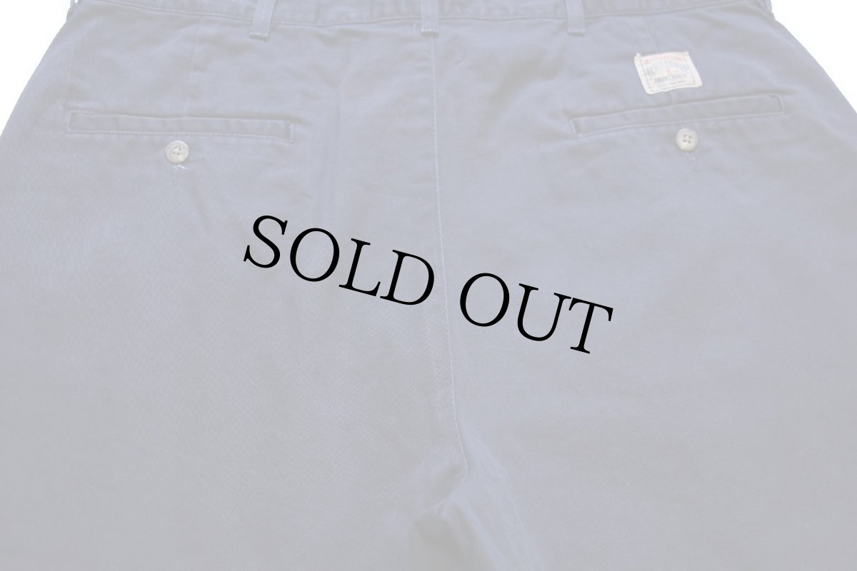 画像4: 80s USA製 ポロ ラルフローレン ツータック コットン チノ ショートパンツ ナス紺 36★76 ショーツ (4)