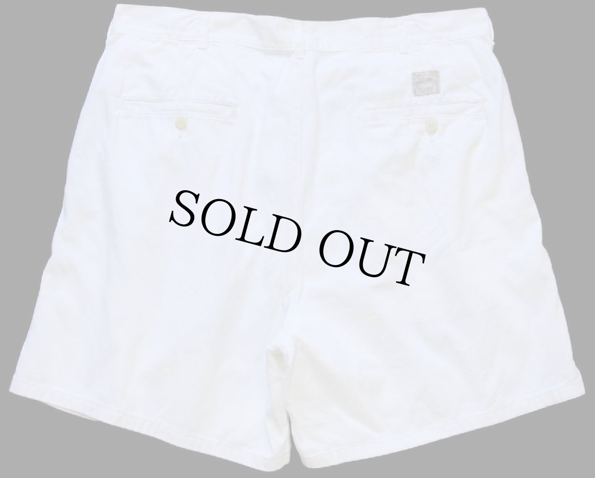 画像2: 90s ポロ ラルフローレン ツータック コットン チノ ショートパンツ 生成り w36★96 ショーツ (2)