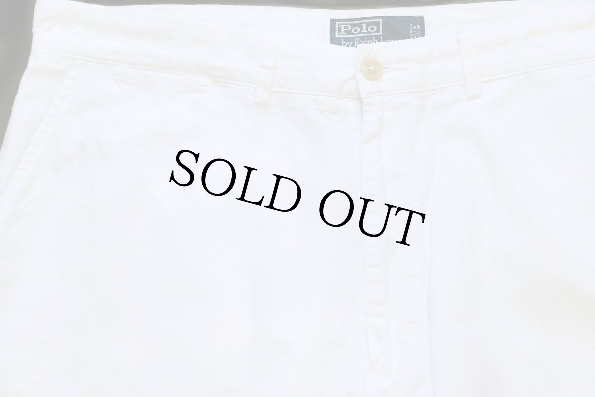 画像3: 90s ポロ ラルフローレン コットン オックスフォード ショートパンツ 白 36★ショーツ (3)