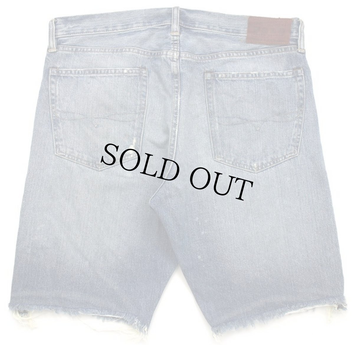 画像2: メキシコ製 ポロ ラルフローレン カットオフ&ビンテージ加工 デニム ショートパンツ 36★ショーツ (2)