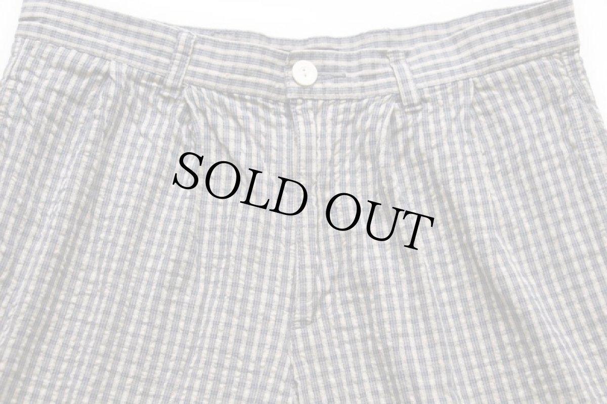 画像3: 90s DOCKERSドッカーズ Pleated チェック ツータック コットン シアサッカー ショートパンツ 32★ショーツ Levi'sリーバイス (3)