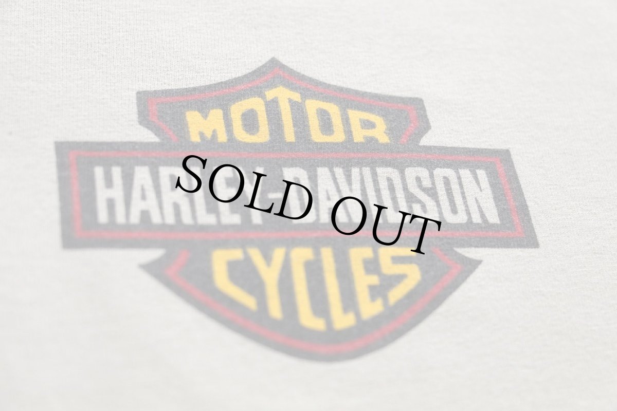 画像5: 00s HARLEY-DAVIDSON ハーレー ダビッドソン ロゴ イーグル 両面プリント コットンTシャツ グレーベージュ L (5)