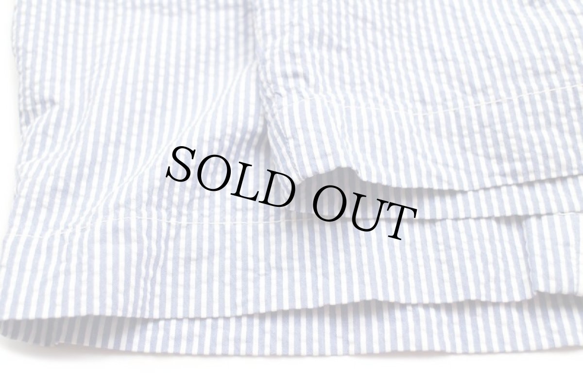 画像7: 00s ポロ ラルフローレン 381 BLEECKER SUFFIELD FIT ストライプ コットン シアサッカー ショートパンツ サックス×白 34★ショーツ (7)