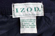 画像7: 90s IZOD ロゴ刺繍 ツートン 切り替え ボーダー プルオーバー ナイロンジャケット 紺×緑 XL (7)