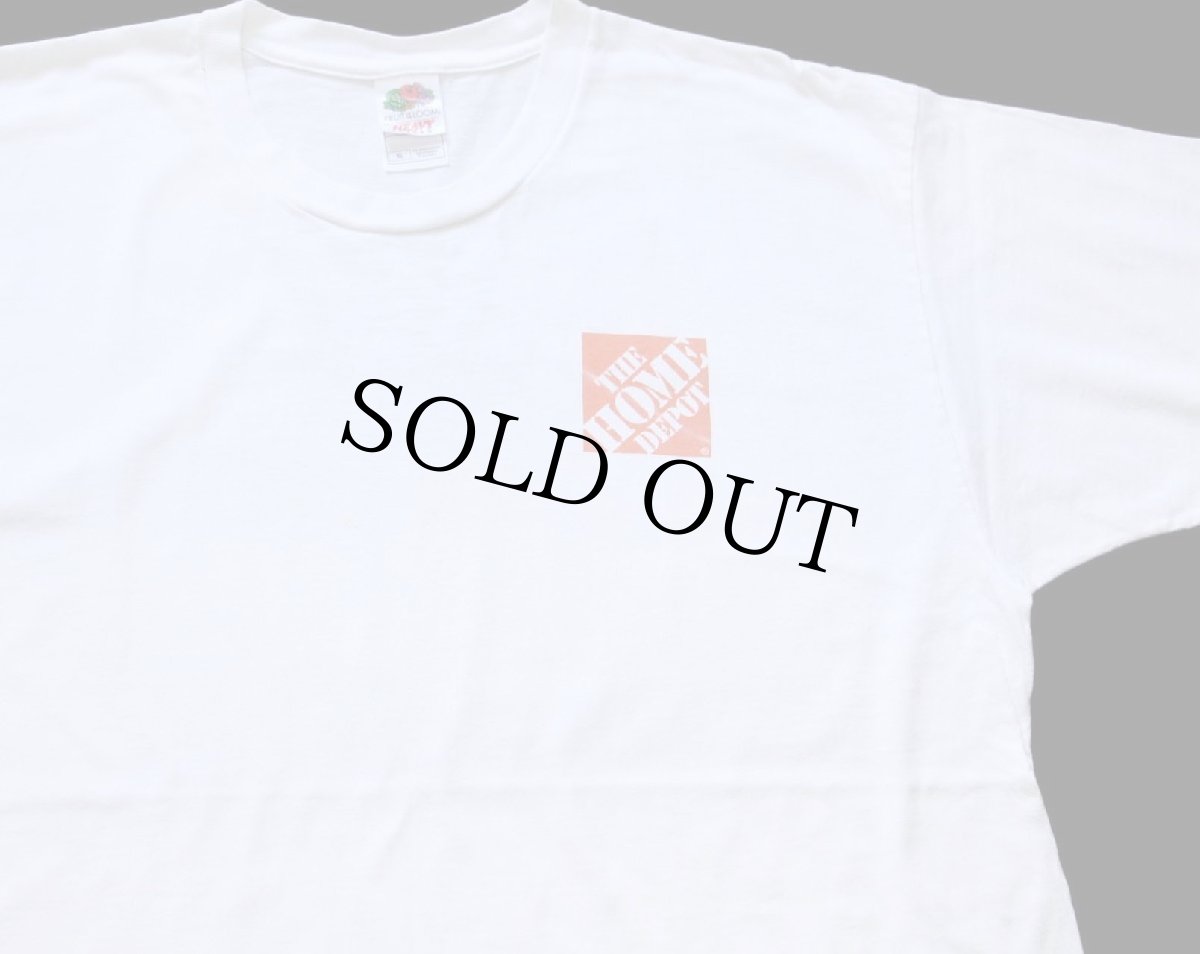 画像1: 00s THE HOME DEPOT PRO ホームデポ ロゴ 両面プリント コットンTシャツ 白 XL (1)