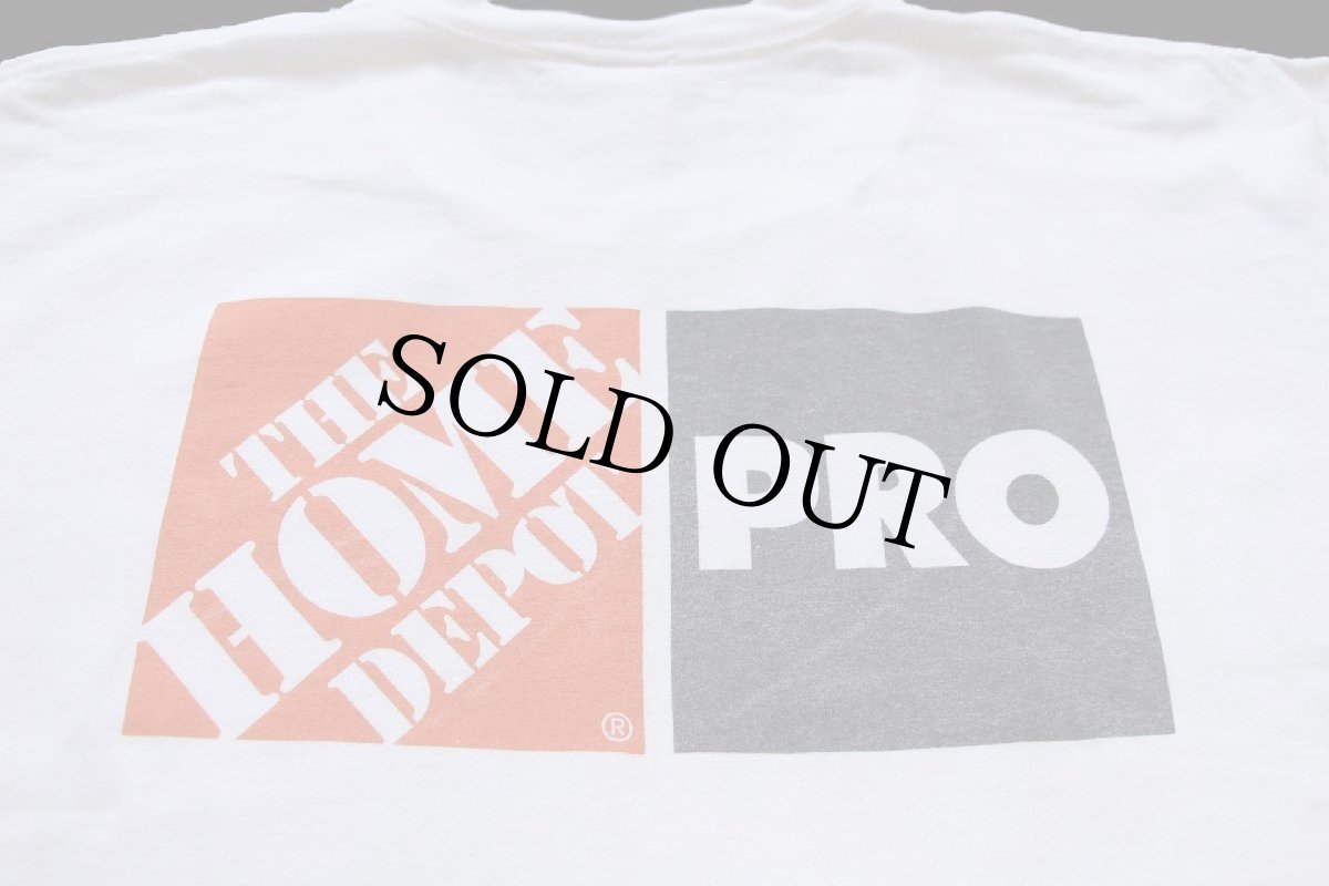 画像4: 00s THE HOME DEPOT PRO ホームデポ ロゴ 両面プリント コットンTシャツ 白 XL (4)