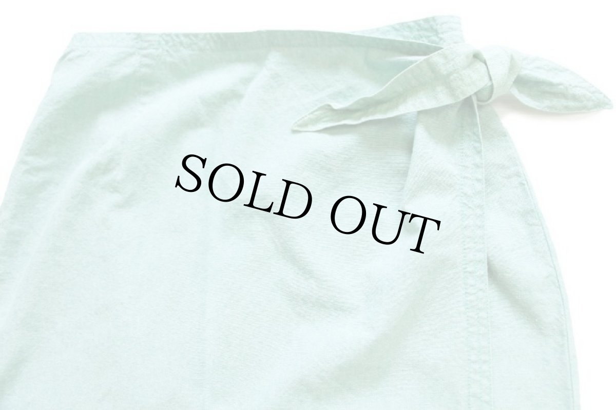 画像3: 90s イタリア製 Ralph Lauren ラルフローレン コットン 巻きスカート ライトグリーン 12 (3)