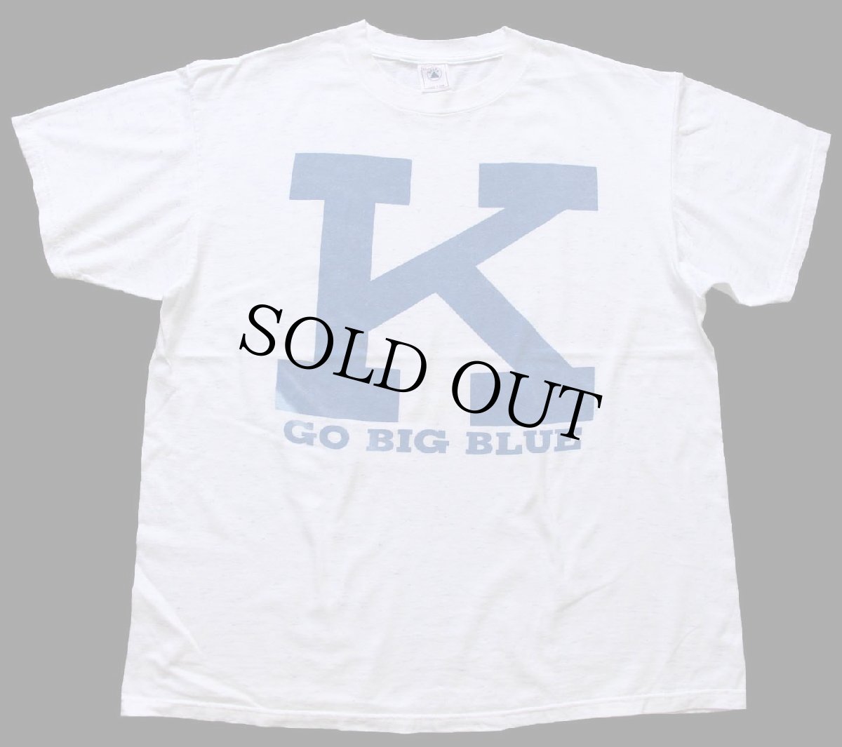 画像2: 90s USA製 K GO BIG BLUE ビッグロゴ コットンTシャツ 杢ホワイト XL (2)