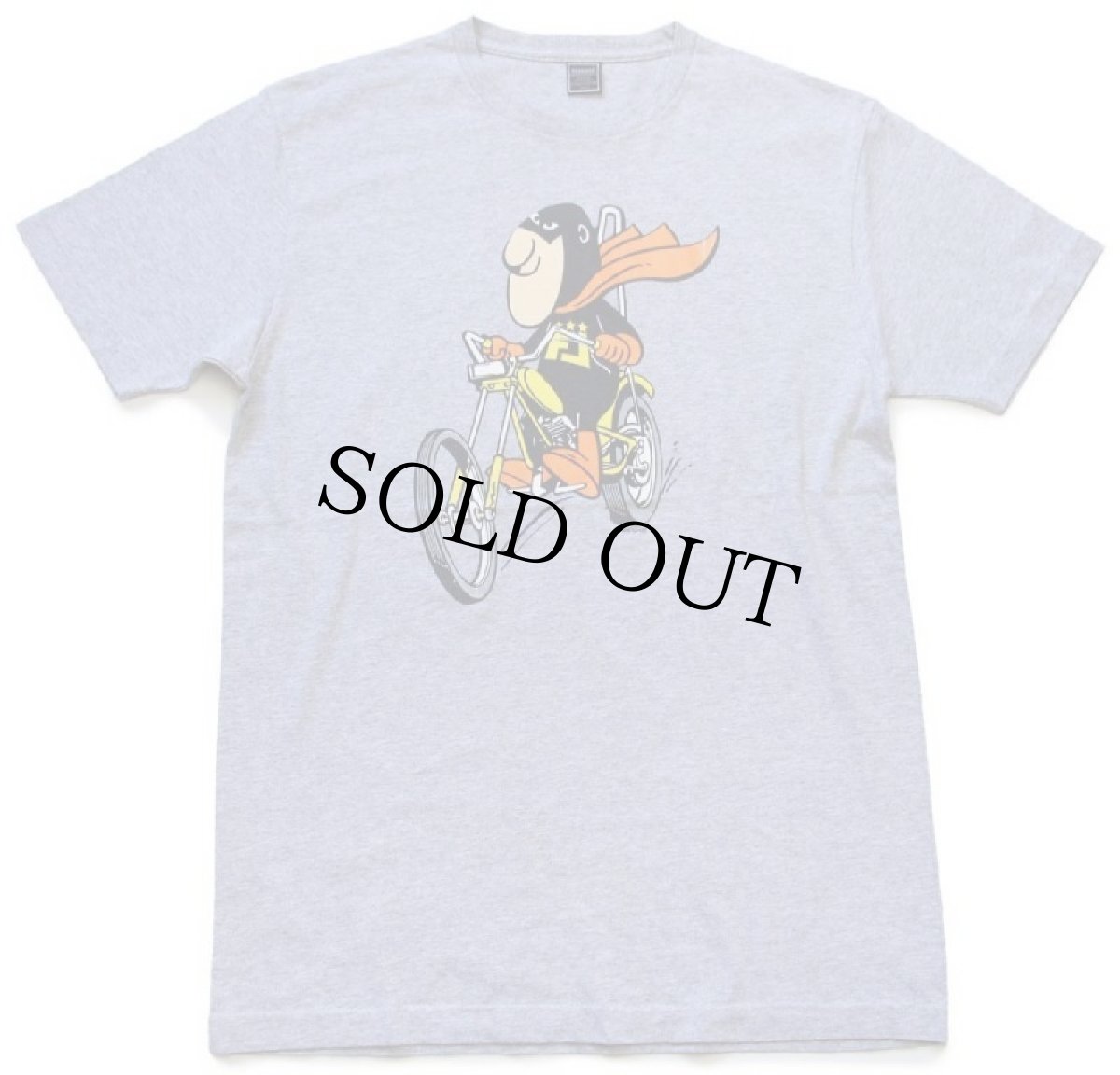 画像2: USA製 FRESHJIVE BUDMANバドマン MIGHTY MALT チョッパー コットンTシャツ 杢グレー L (2)