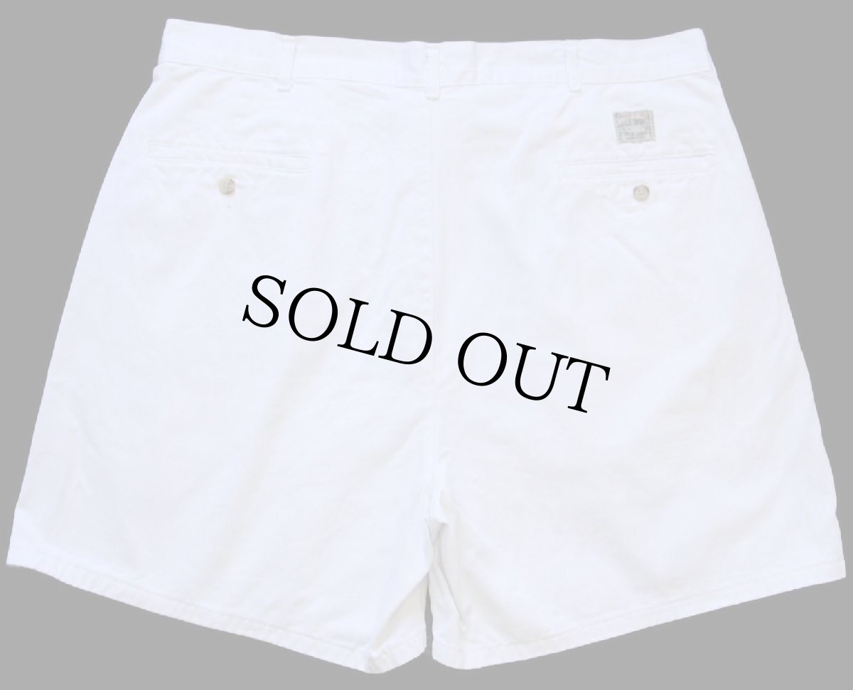 画像2: 90s USA製 ポロ ラルフローレン ツータック コットン チノ ショートパンツ オフホワイト 38★95 ショーツ (2)