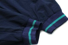 画像9: 90s IZOD ロゴ刺繍 ツートン 切り替え ボーダー プルオーバー ナイロンジャケット 紺×緑 XL (9)
