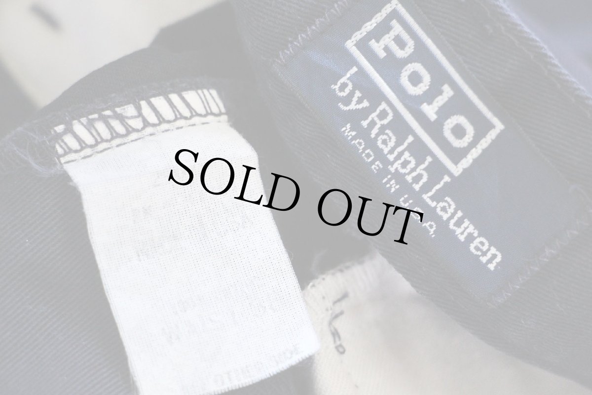 画像5: 80s USA製 ポロ ラルフローレン ツータック コットン チノ ショートパンツ ナス紺 36★76 ショーツ (5)