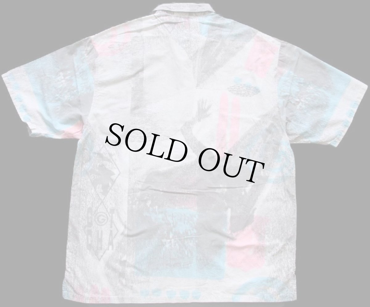 画像2: 90s GOTCHAガッチャ アート 全面プリント 半袖 コットンシャツ 蛍光★特大 (2)