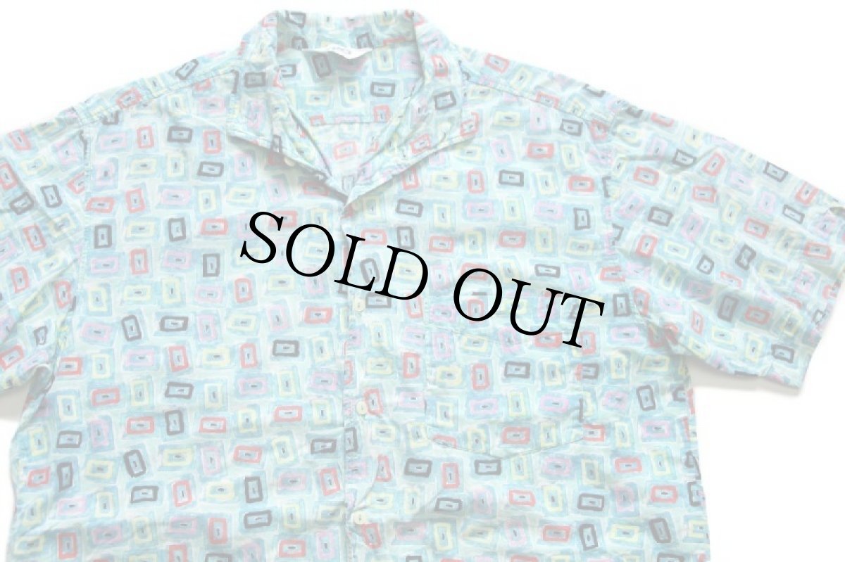 画像3: 90s イタリア製 CiAO アート 総柄 半袖 コットンシャツ M (3)