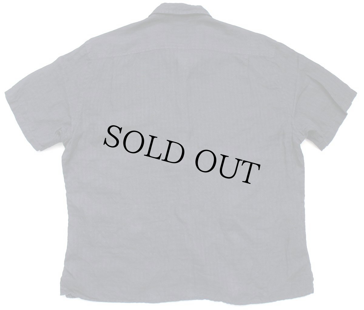 画像2: DKNY ダナキャラン ニューヨーク 織り柄 チェック 比翼 半袖 リネンシャツ 黒 XXL★特大 (2)